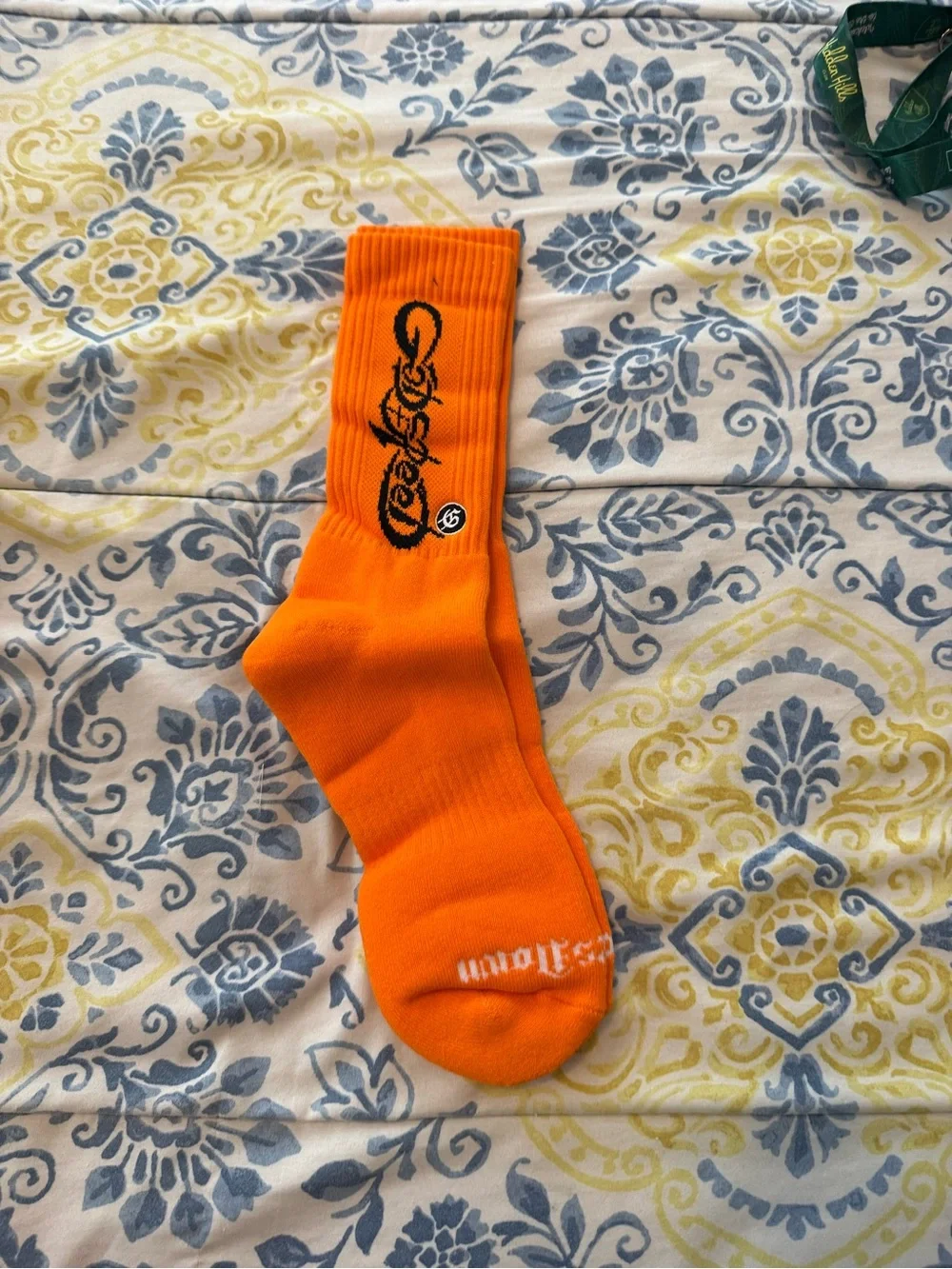 Godspeed Orange Crew Athletic Socks with Black Script Logo -